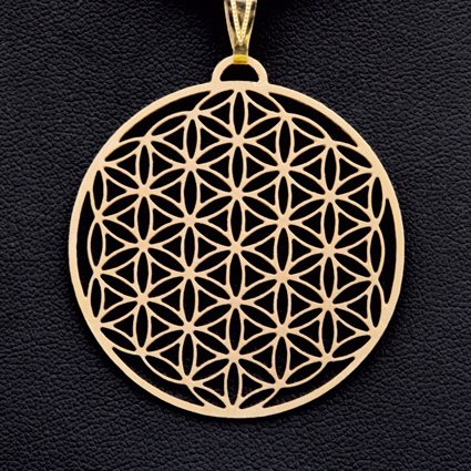 Blume des Lebens, 24 Karat vergoldet, Ø 3cm