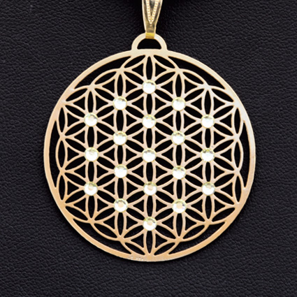 Blume des Lebens "Sonne", 24 Karat vergoldet, Ø 3cm