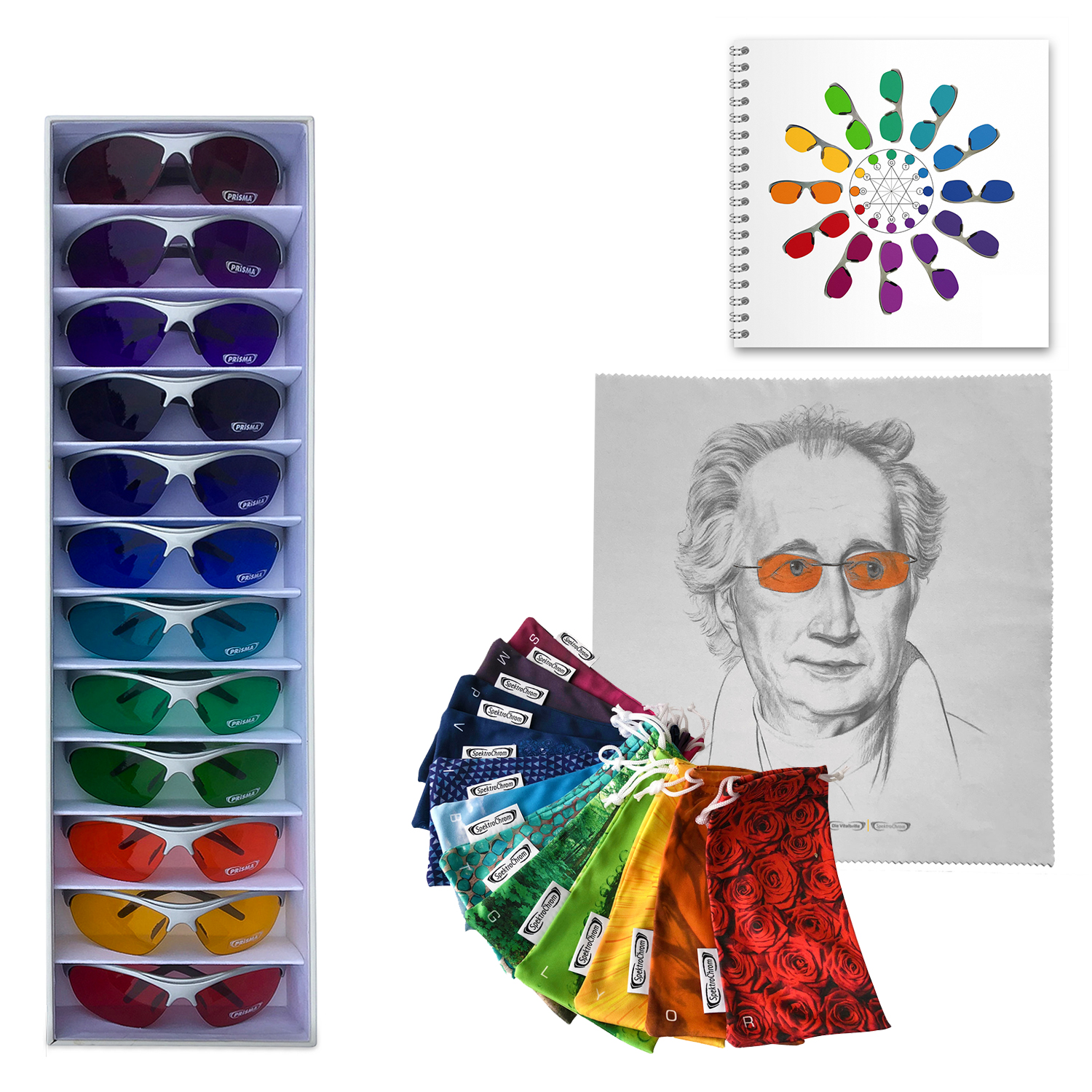 PRiSMA SpektroChrom Kofferset mit 12 Farbbrillen 